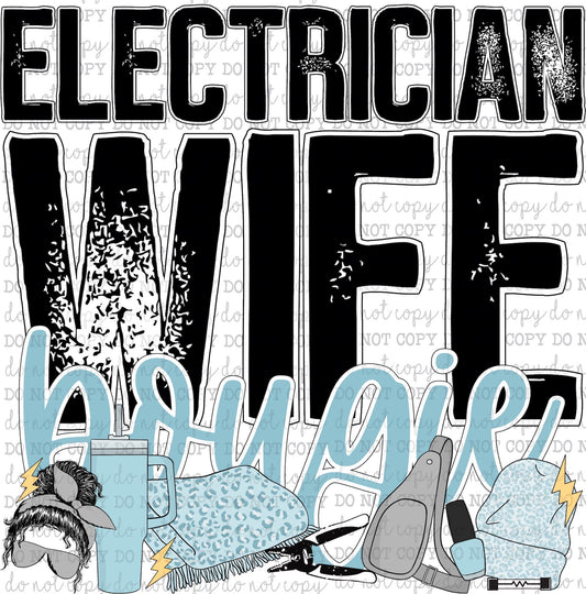 Electrician Wife Bougie - Occupations / Women - Cheat Clear Waterslide™ or White Cast Sticker