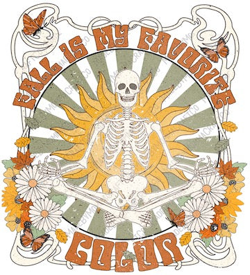 Fall Is My Favorite Color Skeleton - Cheat Clear Waterslide™ or White Cast Sticker