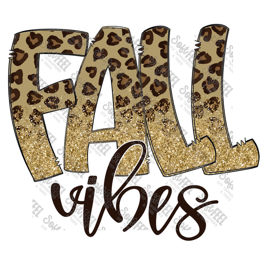 Leopard Glitter Fall Vibes - Fall - Direct To Film Transfer / DTF - Heat Press Clothing Transfer