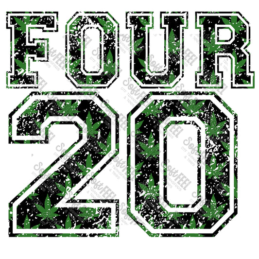 Four 20 - Weed / Marijuana - Direct To Film Transfer / DTF - Heat Press Clothing Transfer