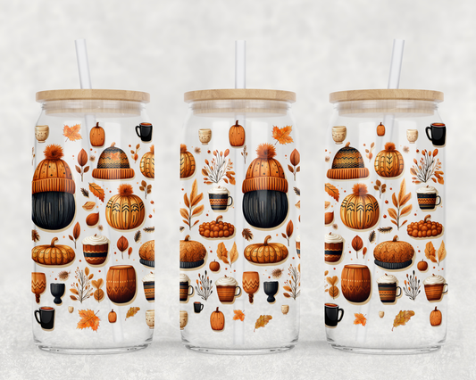 Fall Pumpkins Sublimation Libbey Can Wrap