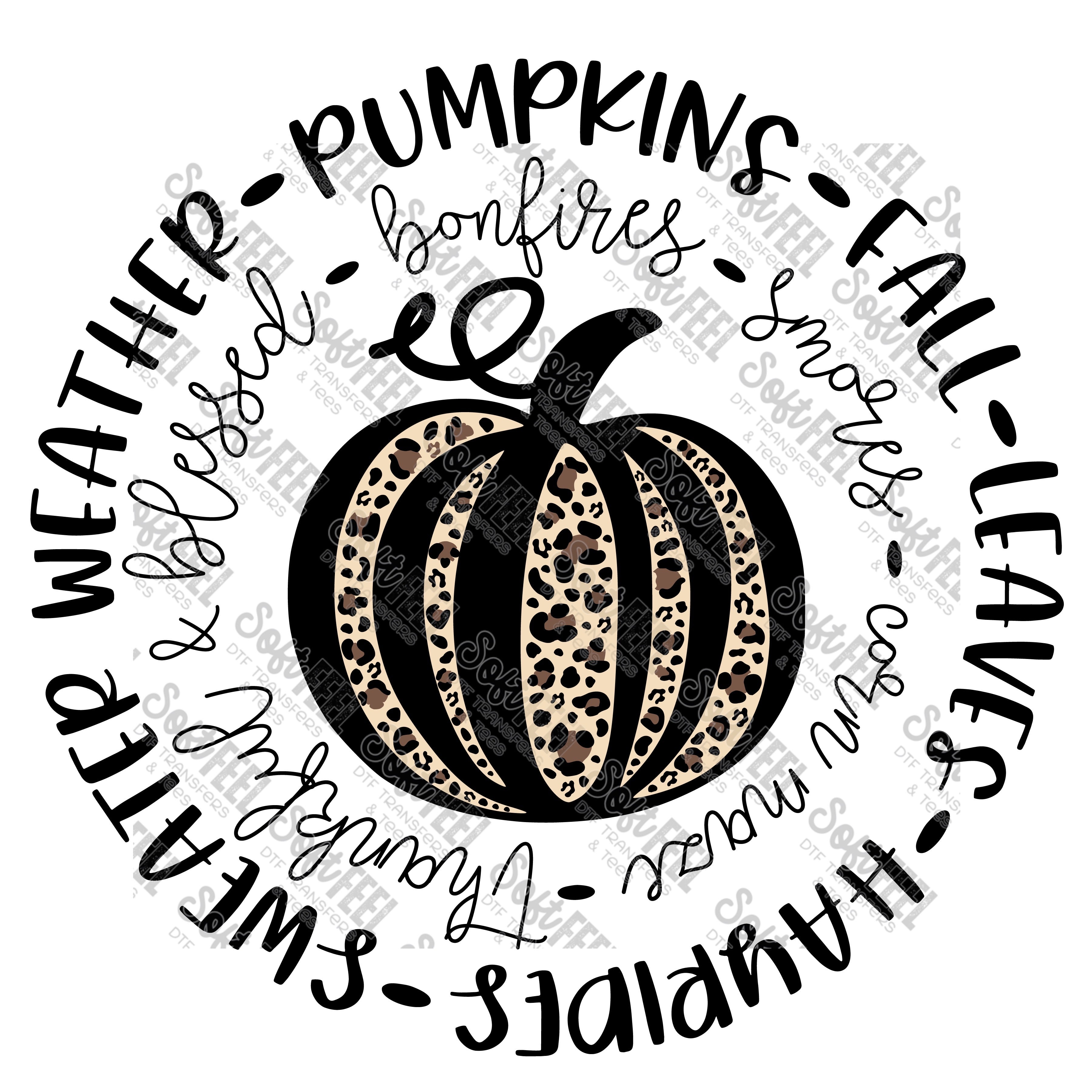 Pumpkin Circle Sweater Weather - Fall - Direct To Film Transfer / DTF - Heat Press Clothing Transfer