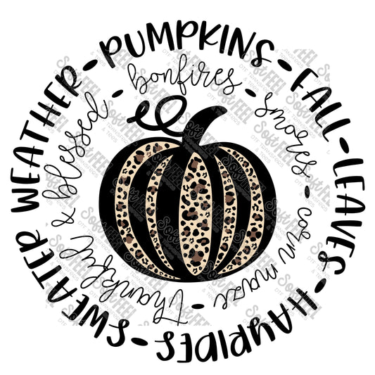 Pumpkin Circle Sweater Weather - Fall - Direct To Film Transfer / DTF - Heat Press Clothing Transfer