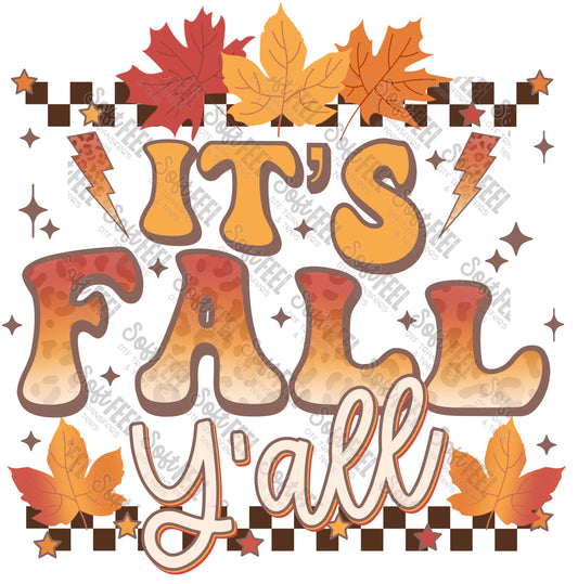 It's Fall Y'all Retro - Fall - Direct To Film Transfer / DTF - Heat Press Clothing Transfer