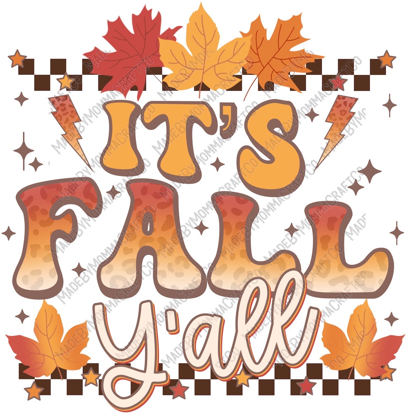 Fall Y'all - Fall - Cheat Clear Waterslide™ or White Cast Sticker