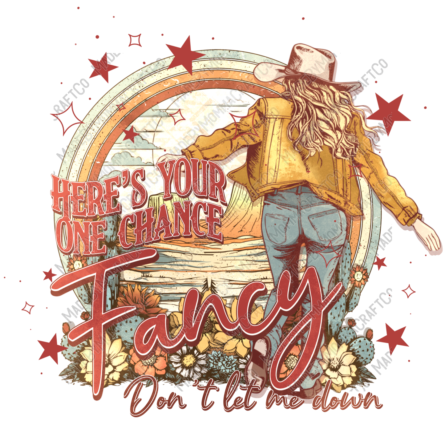 One Chance Western Cowgirl - Cheat Clear Waterslide™ or White Cast Sticker