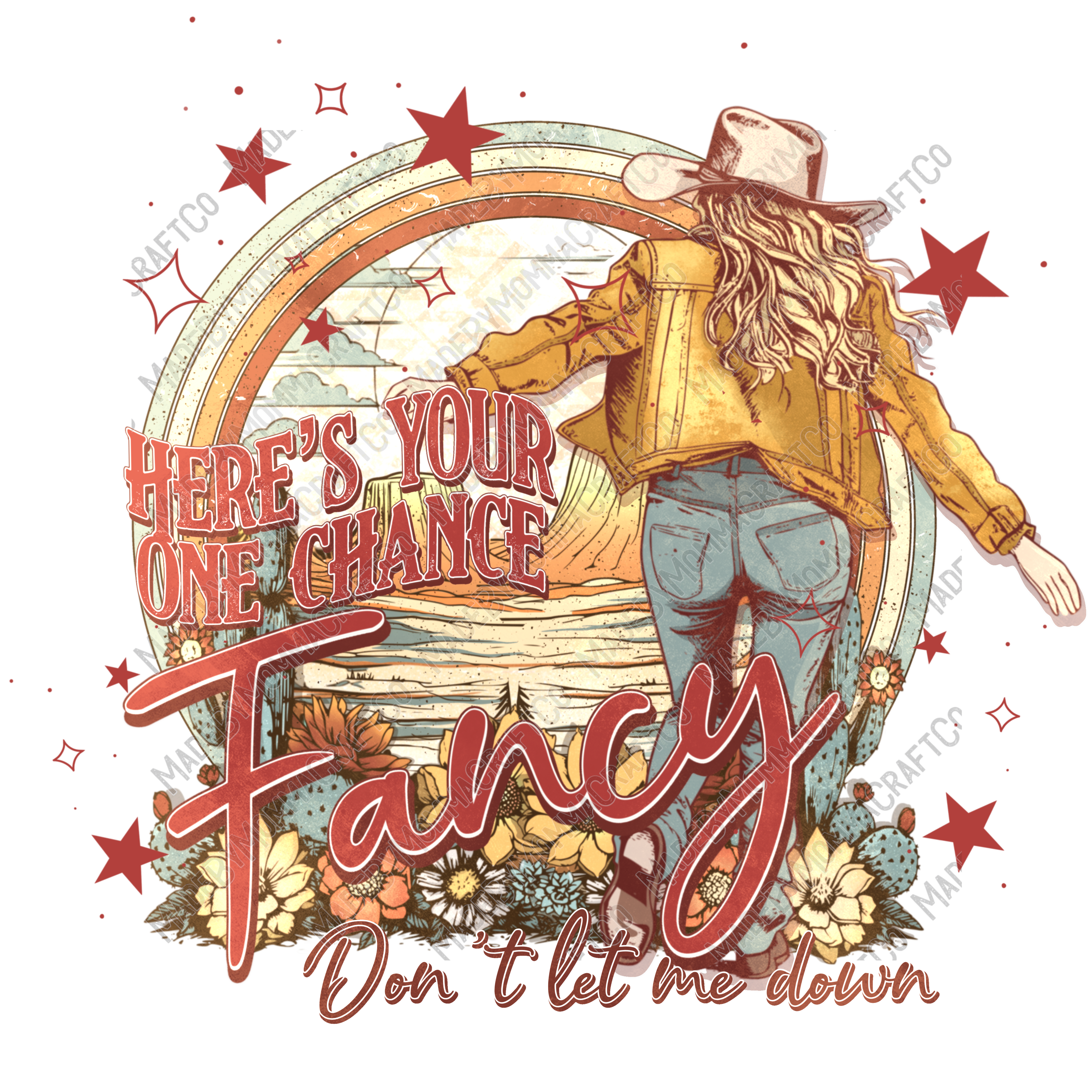 One Chance Western Cowgirl - Cheat Clear Waterslide™ or White Cast Sticker