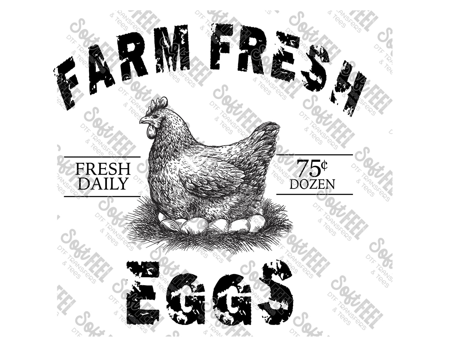 Farm Fresh Eggs - Country Western - Direct To Film Transfer / DTF - Heat Press Clothing Transfer