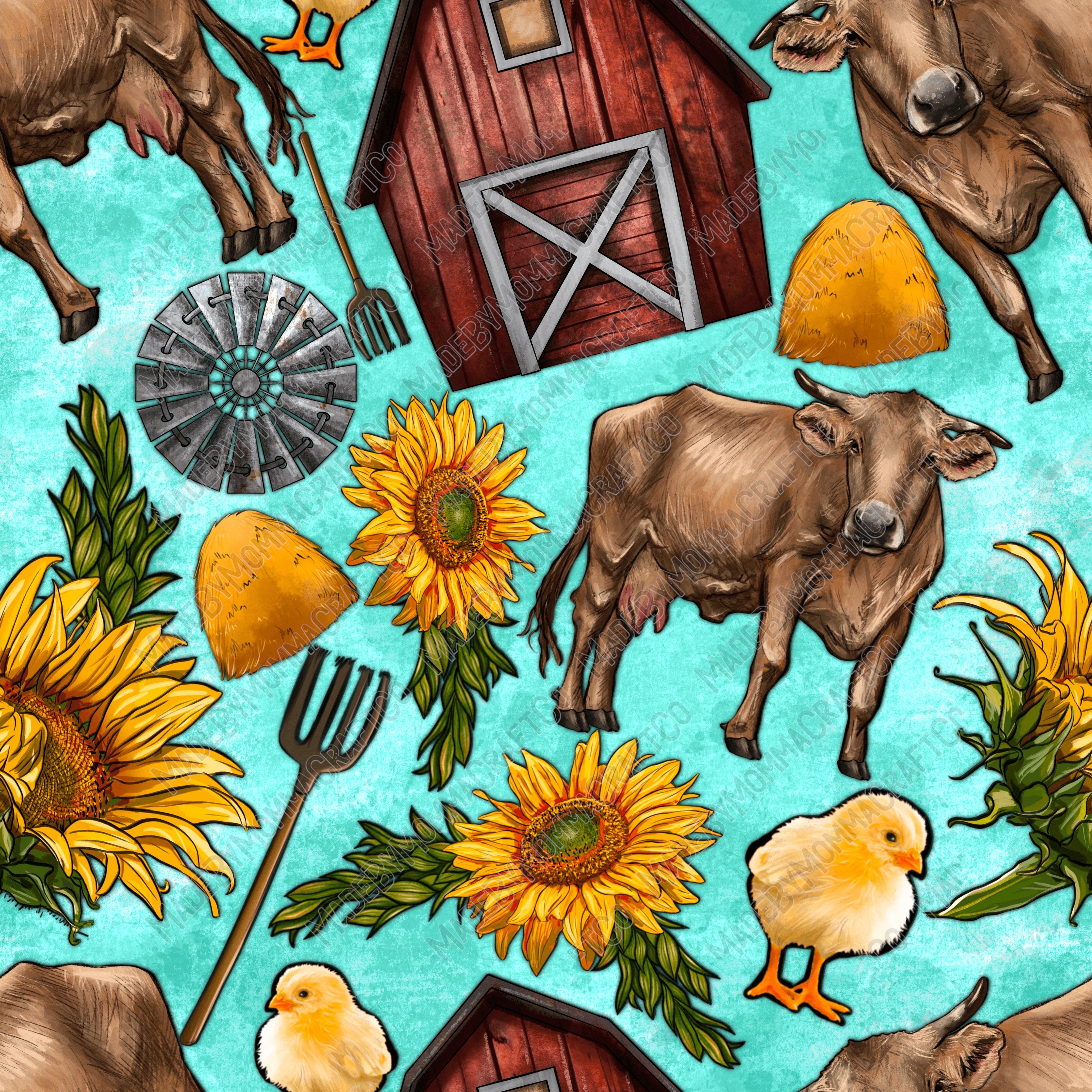 Farm - Vinyl Or Waterslide Seamless Wrap | Made By Momma Transfers ...