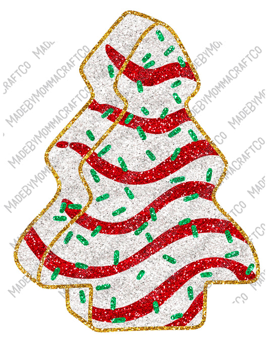 Faux Glitter Tree Cake - Christmas - Cheat Clear Waterslide™ or White Cast Sticker