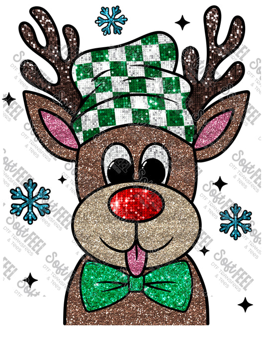 Faux Reindeer Boy- Christmas - Direct To Film Transfer / DTF - Heat Press Clothing Transfer