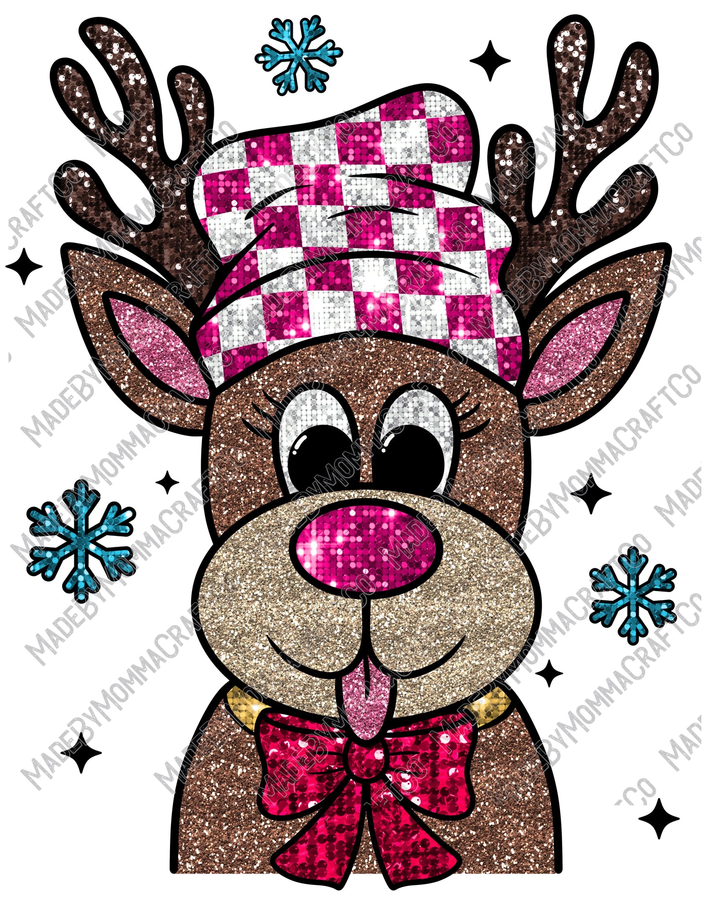 Faux Reindeer Girl - Christmas - Cheat Clear Waterslide™ or White Cast Sticker