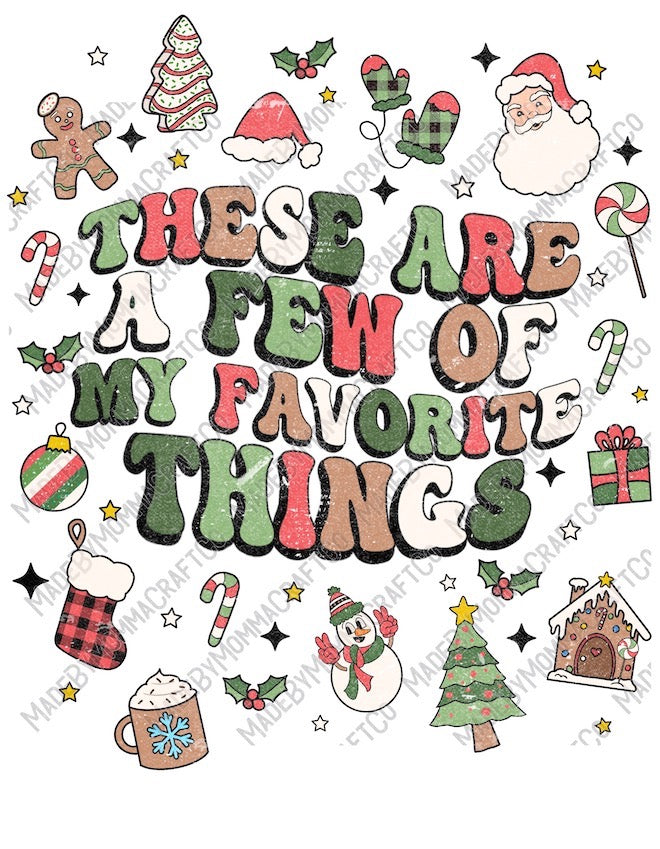 These are a few of my favorite things - Retro Christmas - Cheat Clear Waterslide™ or White Cast Sticker