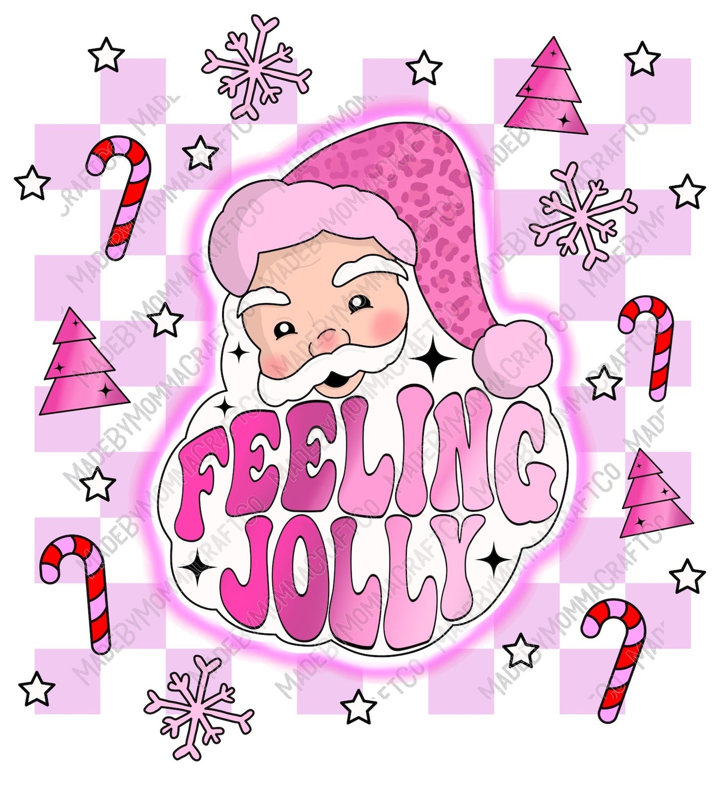 Feeling Jolly Santa - Retro Christmas - Cheat Clear Waterslide™ or White Cast Sticker