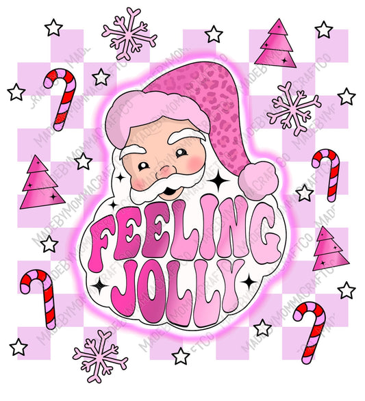 Feeling Jolly Santa - Retro Christmas - Cheat Clear Waterslide™ or White Cast Sticker