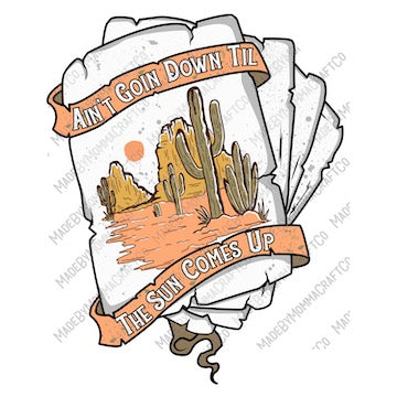Ain&#39;t Goin Down Cards - Country Western - Cheat Clear Waterslide™ or White Cast Sticker