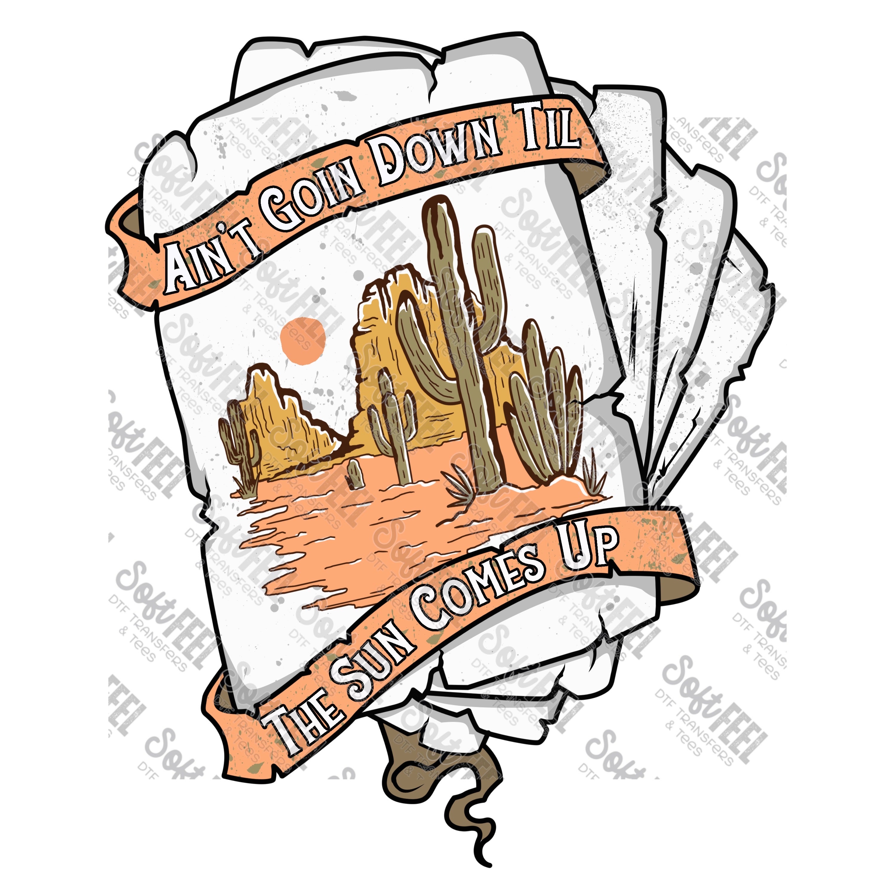 Ain&#39;t Goin Down Till The Sun Comes Up - Country Western - Direct To Film Transfer / DTF - Heat Press Clothing Transfer