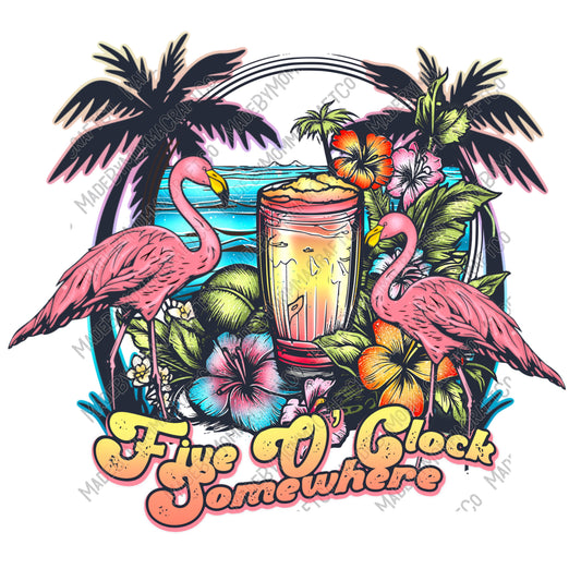 5 o’clock somewhere flamingos summer - Country Western - Cheat Clear Waterslide™ or Cheat Clear Sticker Decal