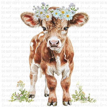 Floral Calf Portrait 2 - Western - Cheat Clear Waterslide™ or White Cast Sticker