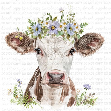 Floral Calf Portrait 3 - Western - Cheat Clear Waterslide™ or White Cast Sticker