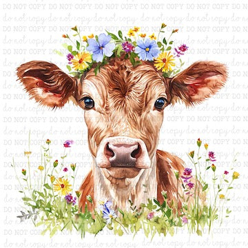 Floral Calf Portrait 4 - Western - Cheat Clear Waterslide™ or White Cast Sticker