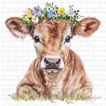 Floral Calf Portrait 6- Western - Cheat Clear Waterslide™ or White Cast Sticker