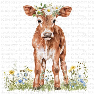 Floral Calf Portrait 8- Western - Cheat Clear Waterslide™ or White Cast Sticker