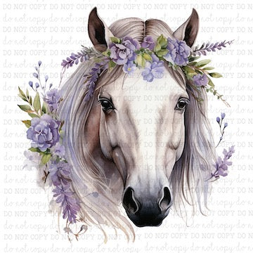 Floral Horse Portrait 4 - Western - Cheat Clear Waterslide™ or White Cast Sticker