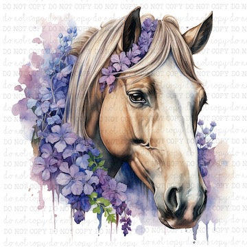 Floral Horse Portrait 4 - Western - Cheat Clear Waterslide™ or White Cast Sticker