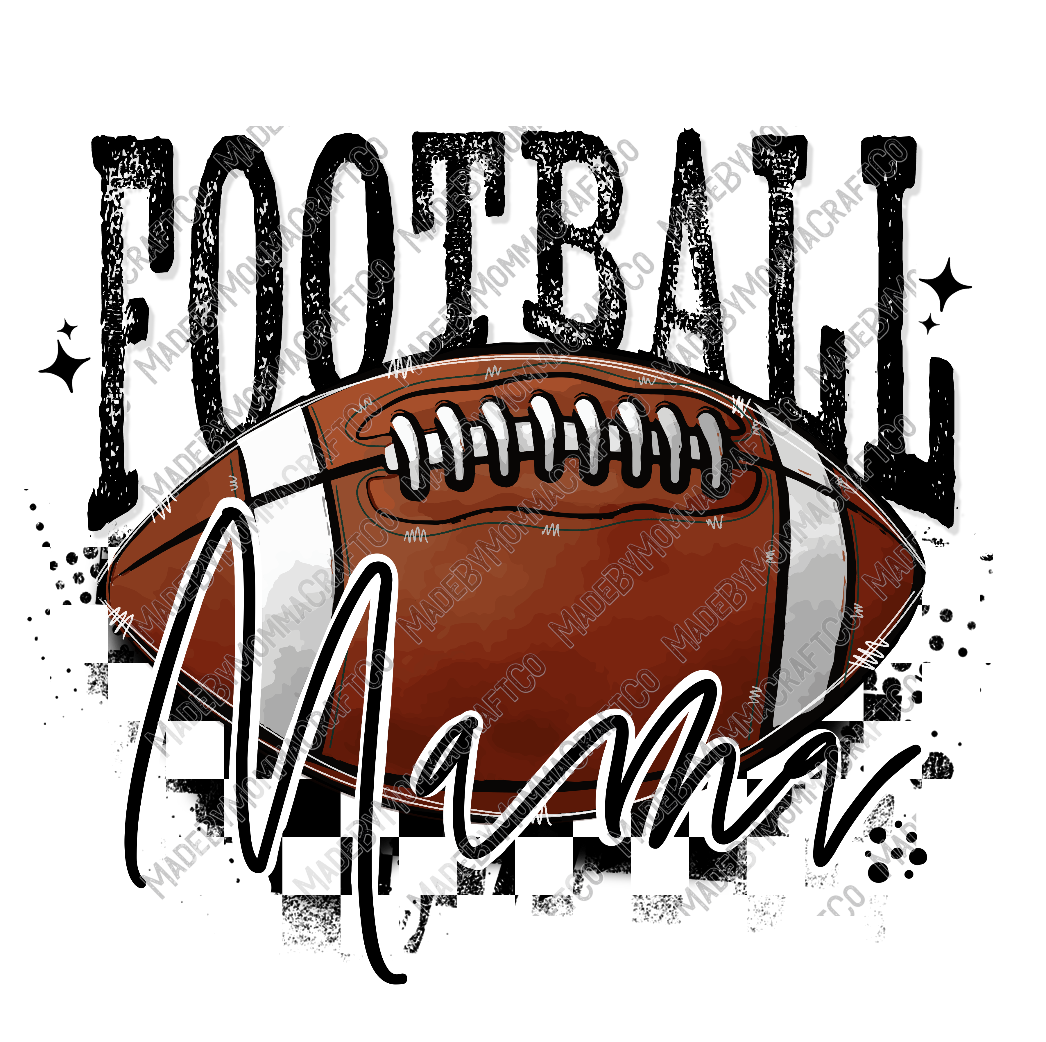 Black Football Mama - Cheat Clear Waterslide™ or White Cast Sticker