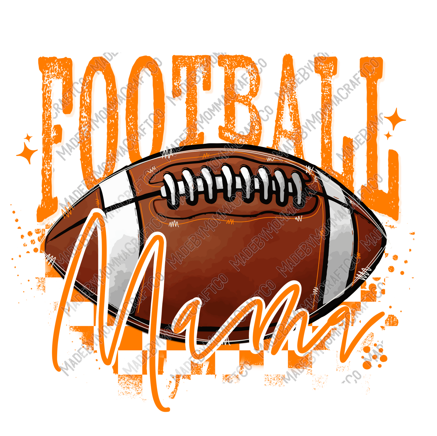 Orange Football Mama - Cheat Clear Waterslide™ or White Cast Sticker