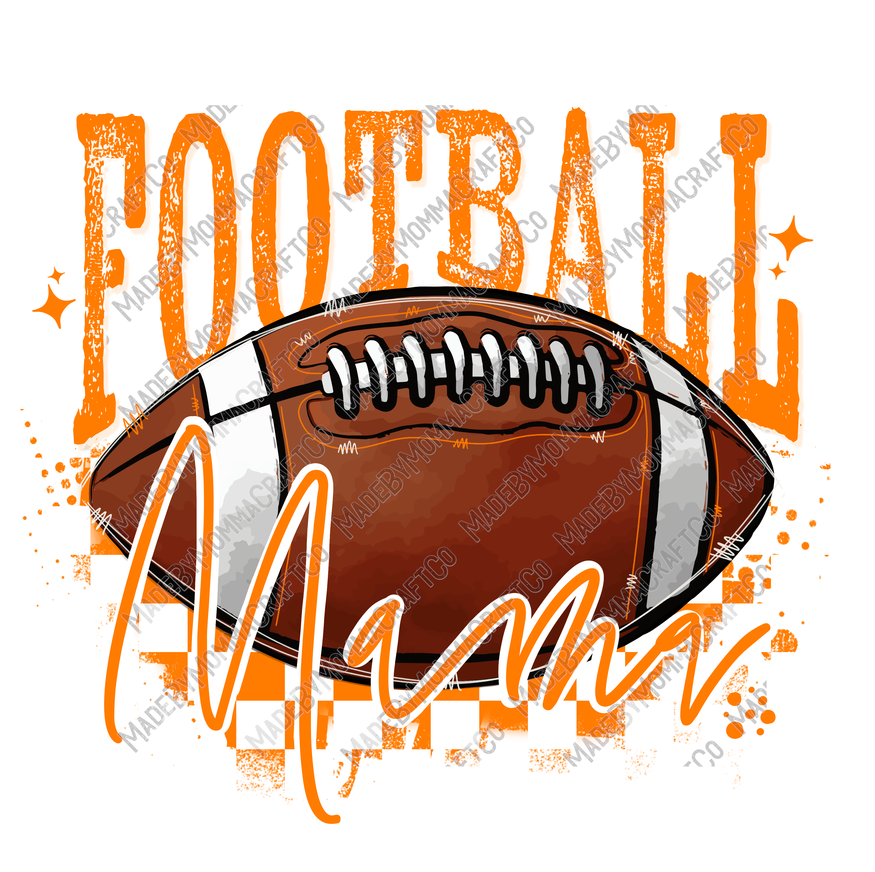Orange Football Mama - Cheat Clear Waterslide™ or UV DTF Sticker
