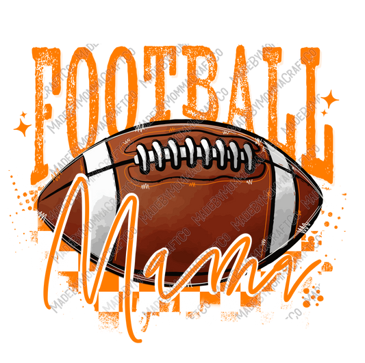 Orange Football Mama - Cheat Clear Waterslide™ or White Cast Sticker