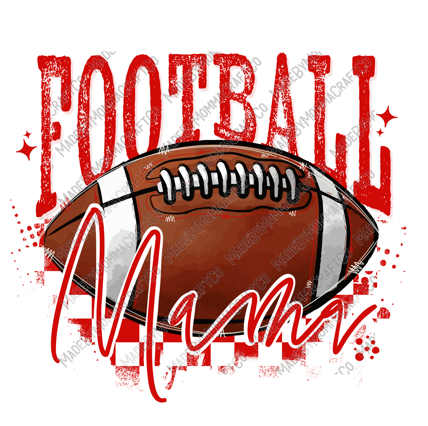 Red Football Mama - Cheat Clear Waterslide™ or White Cast Sticker