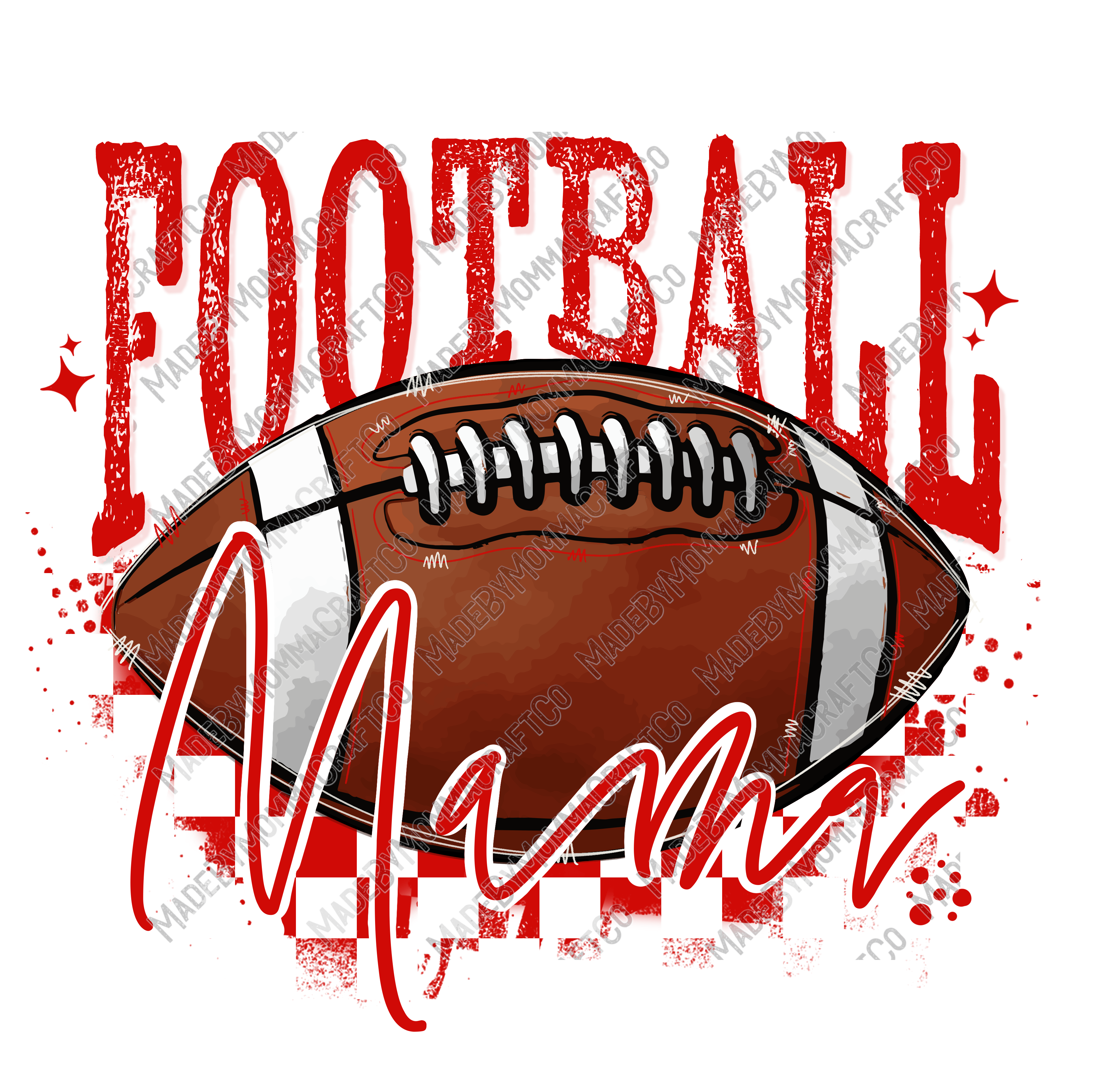 Red Football Mama - Cheat Clear Waterslide™ or UV DTF Sticker