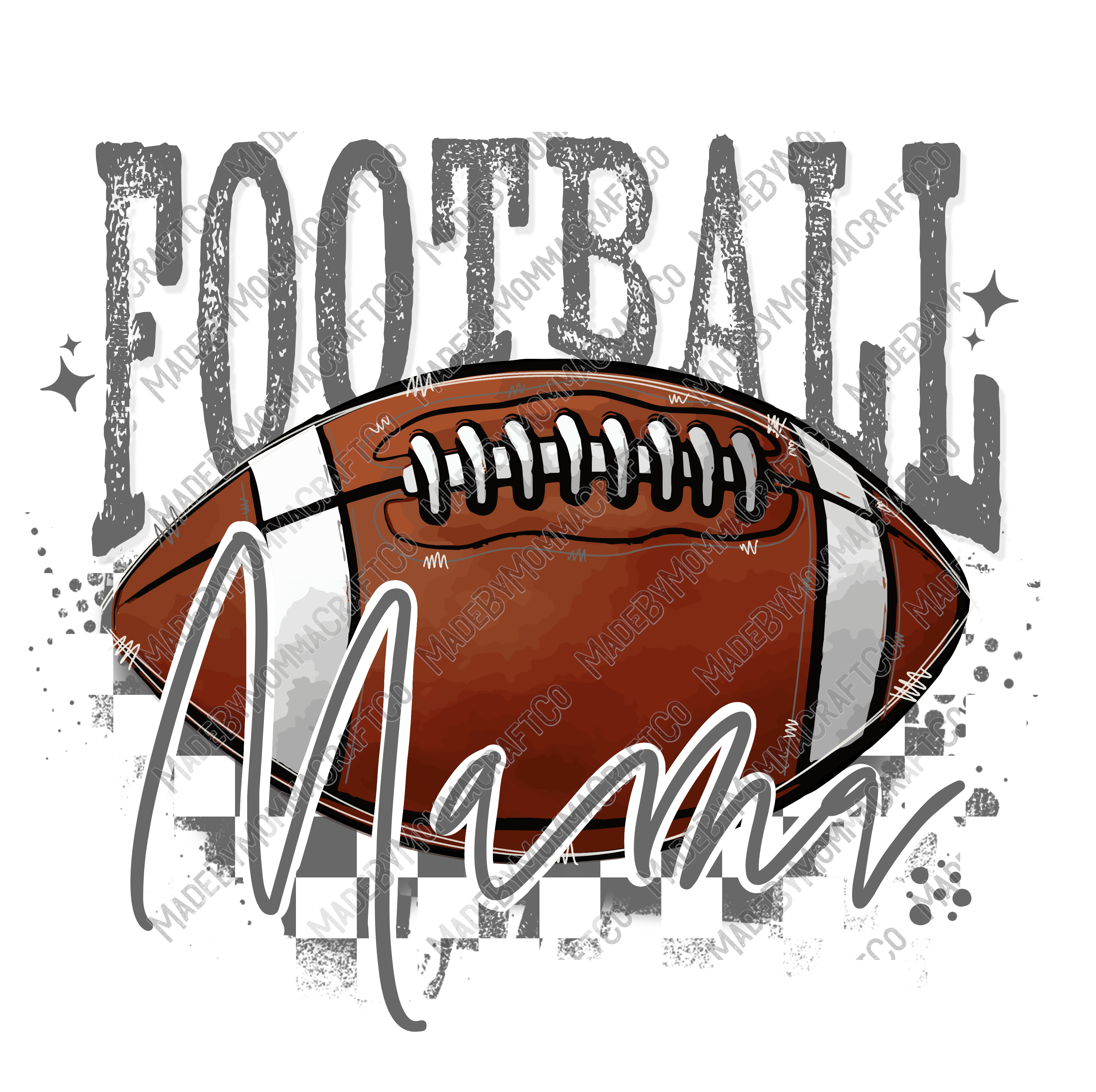 Grey Football Mama - Cheat Clear Waterslide™ or White Cast Sticker