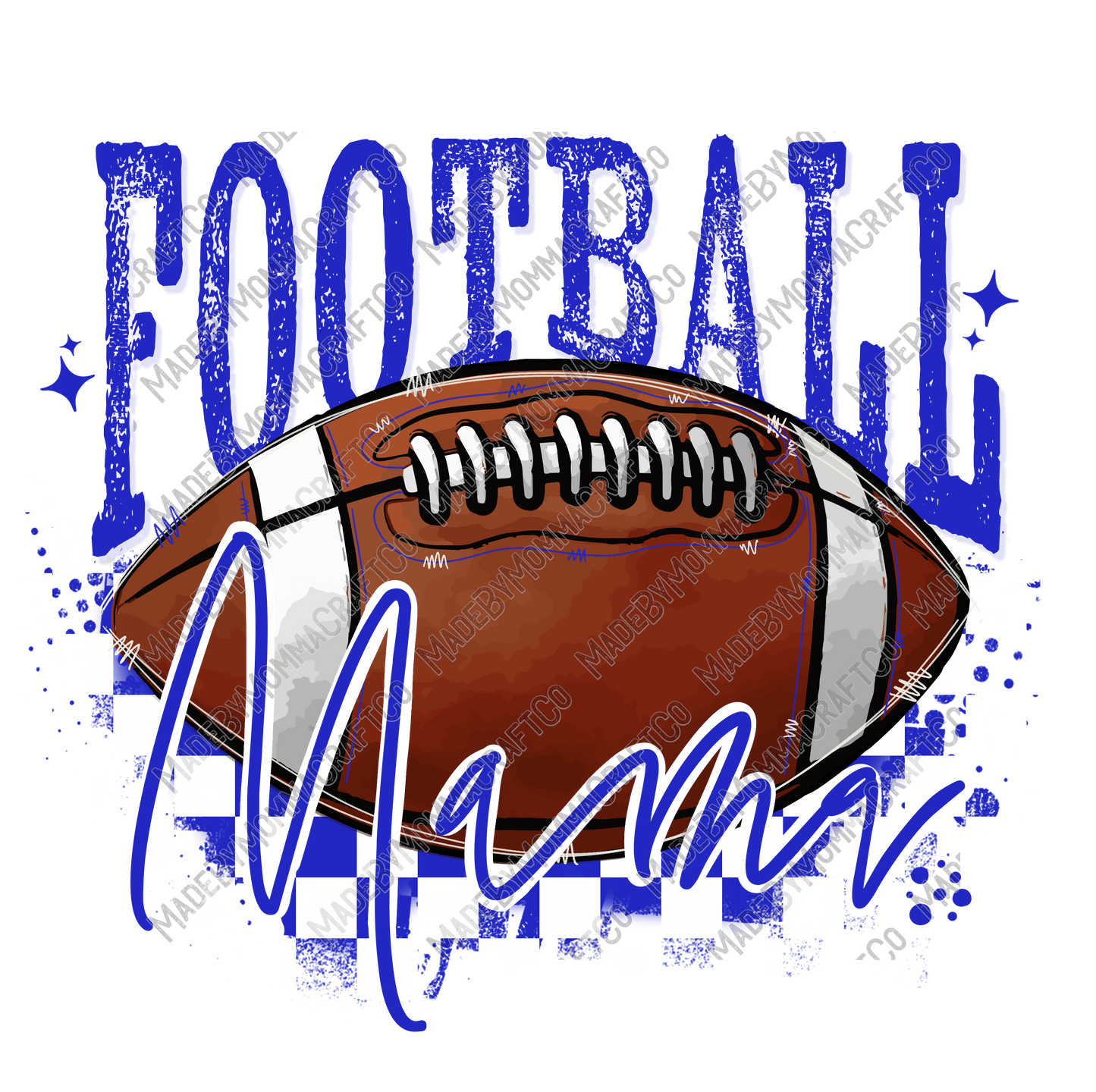 Blue Football Mama - Cheat Clear Waterslide™ or White Cast Sticker