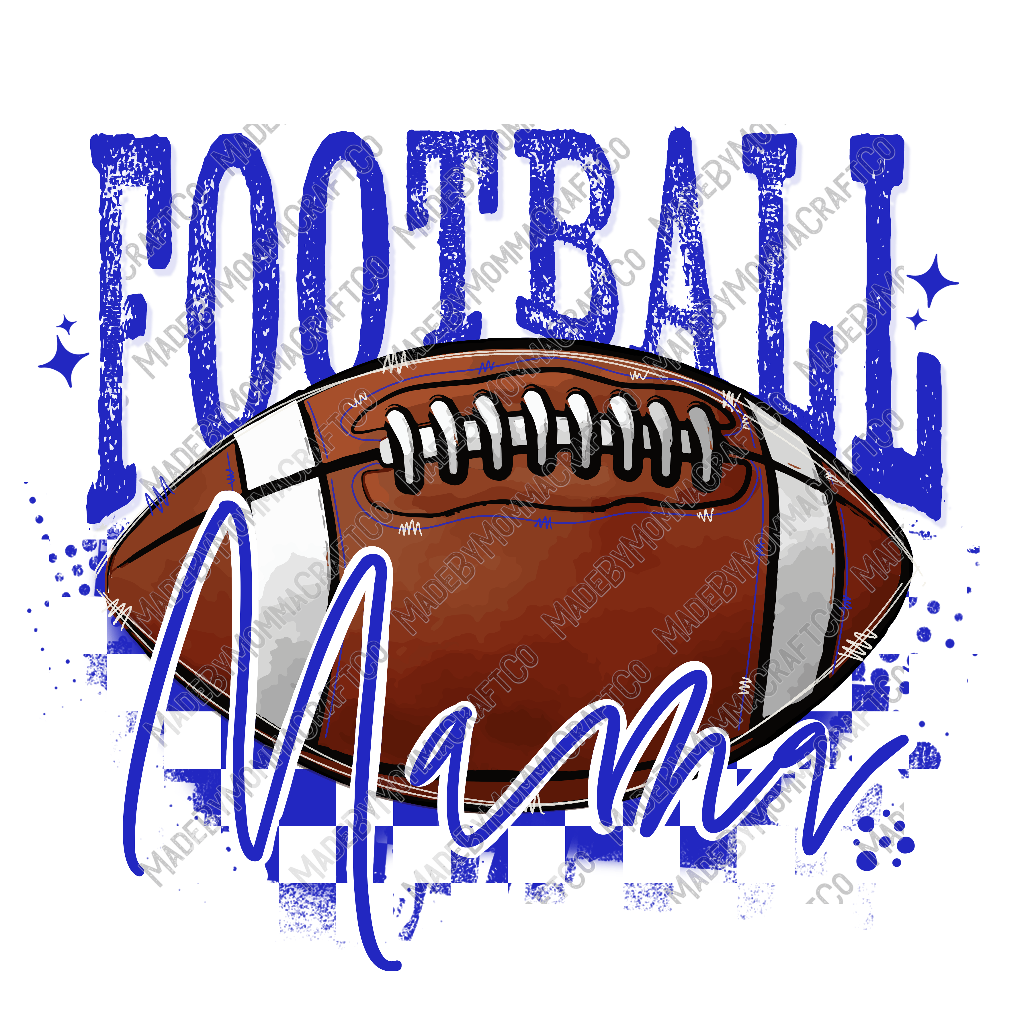 Blue Football Mama - Cheat Clear Waterslide™ or White Cast Sticker