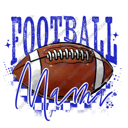 Blue Football Mama - Cheat Clear Waterslide™ or White Cast Sticker