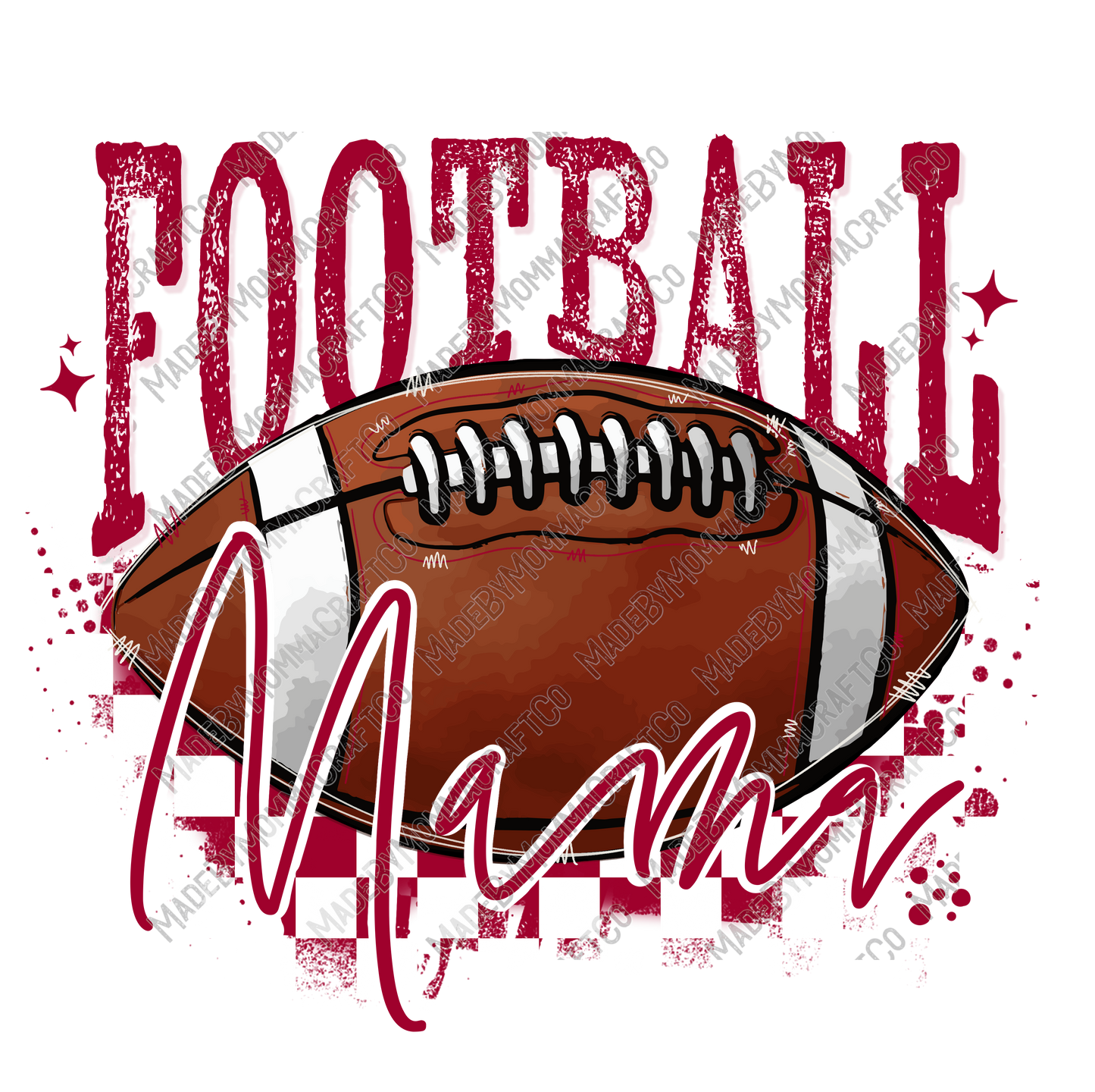 Maroon Football Mama - Cheat Clear Waterslide™ or White Cast Sticker