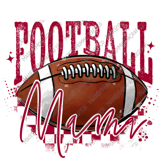 Maroon Football Mama - Cheat Clear Waterslide™ or White Cast Sticker