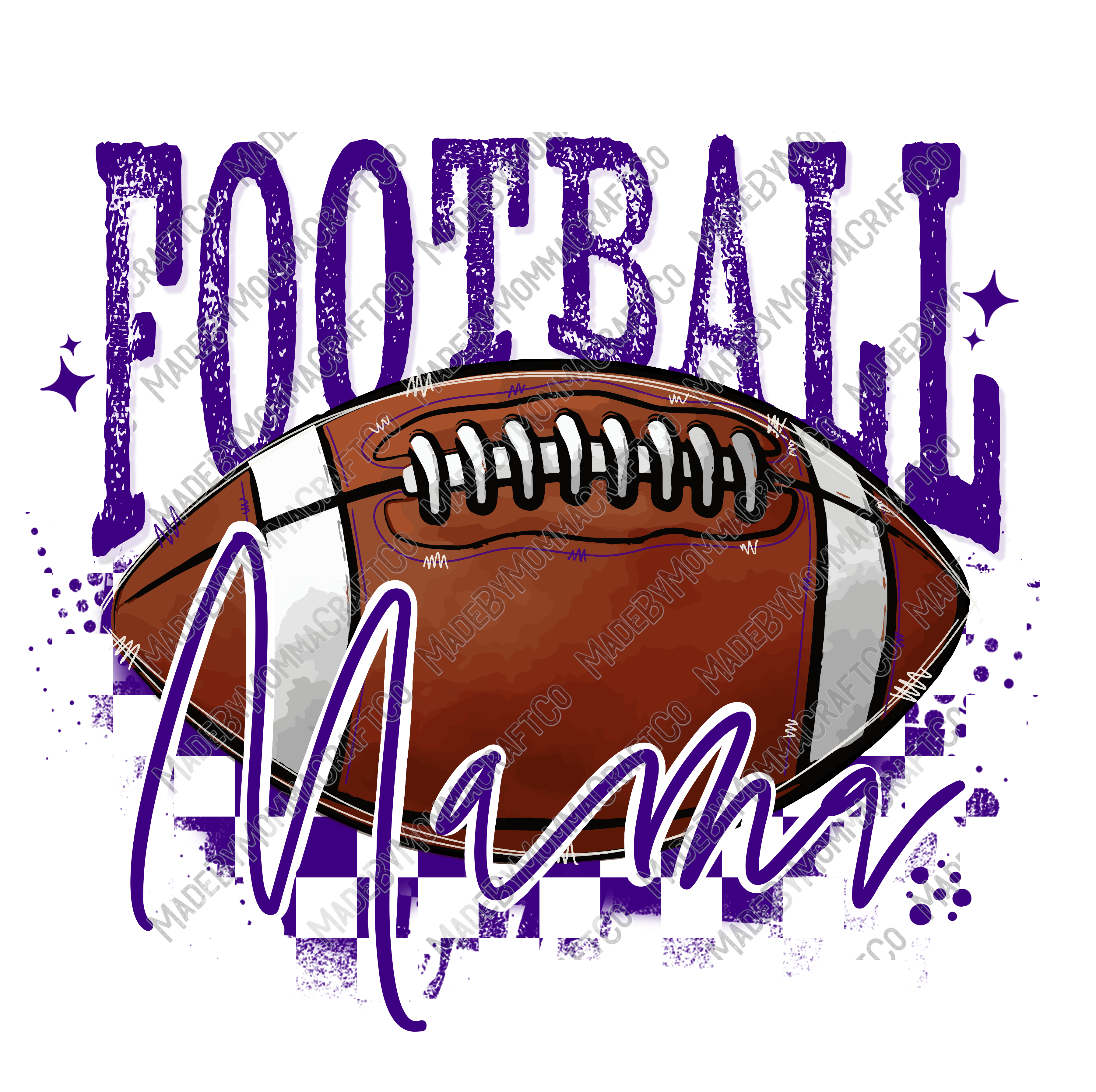 Purple Football Mama - Cheat Clear Waterslide™ or UV DTF Sticker