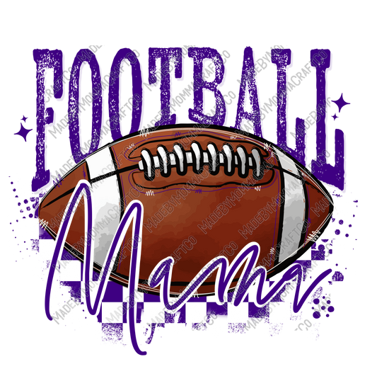 Purple Football Mama - Cheat Clear Waterslide™ or White Cast Sticker