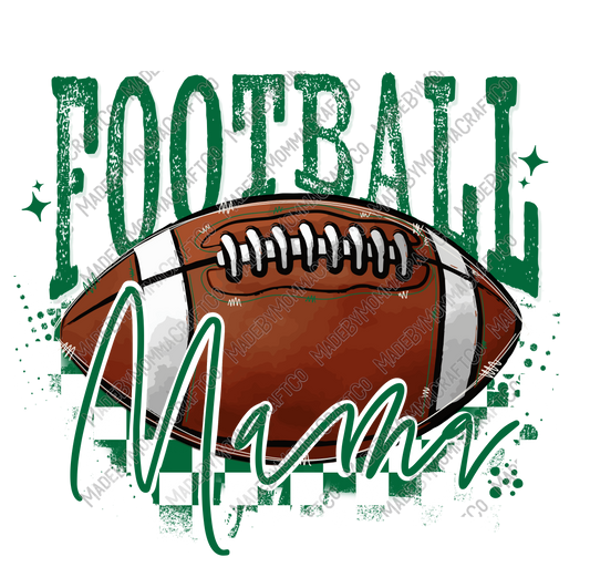 Green Football Mama - Cheat Clear Waterslide™ or White Cast Sticker