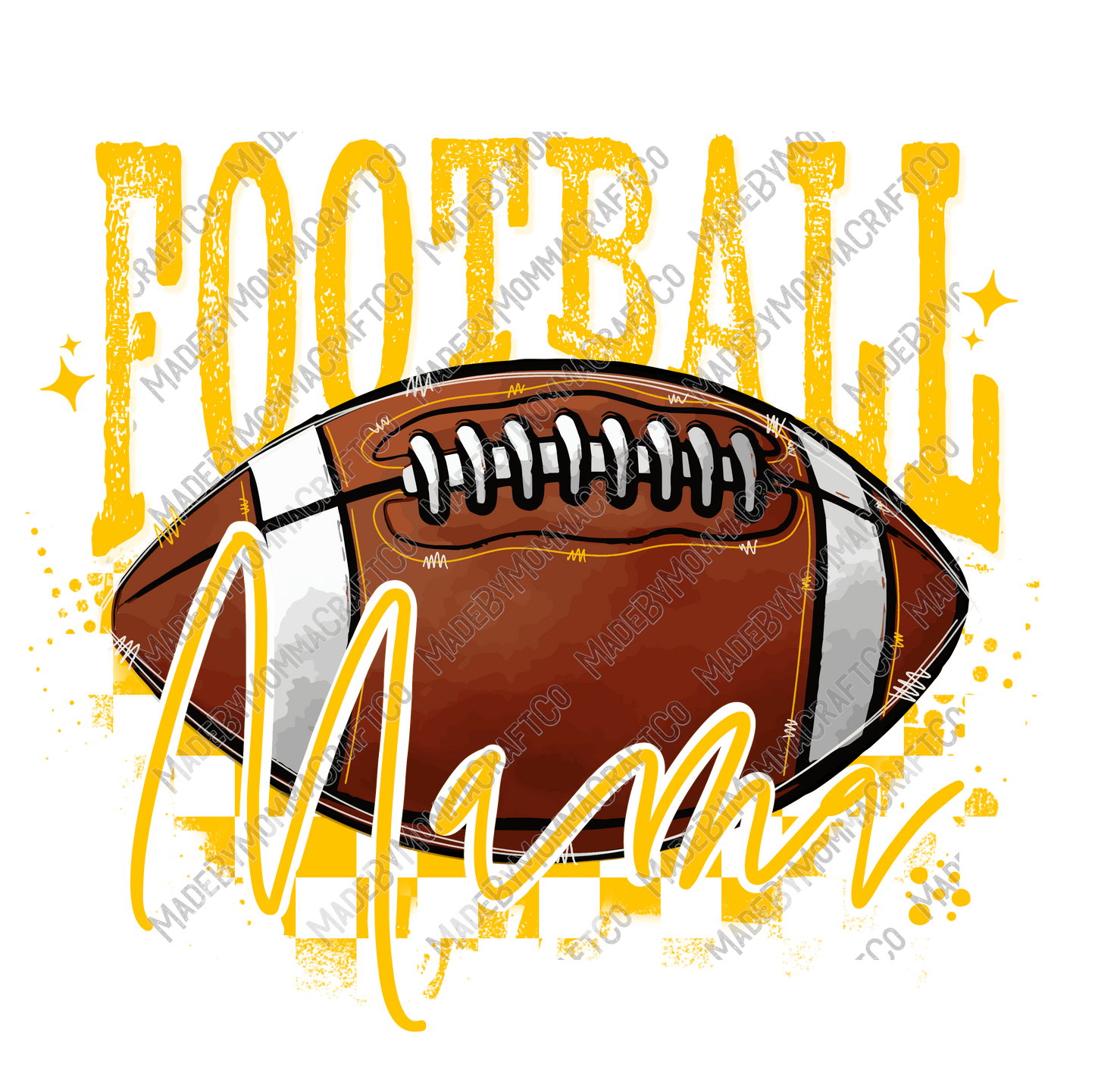 Yellow Football Mama - Cheat Clear Waterslide™ or White Cast Sticker