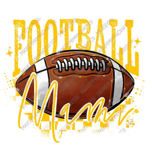 Yellow Football Mama - Cheat Clear Waterslide™ or White Cast Sticker