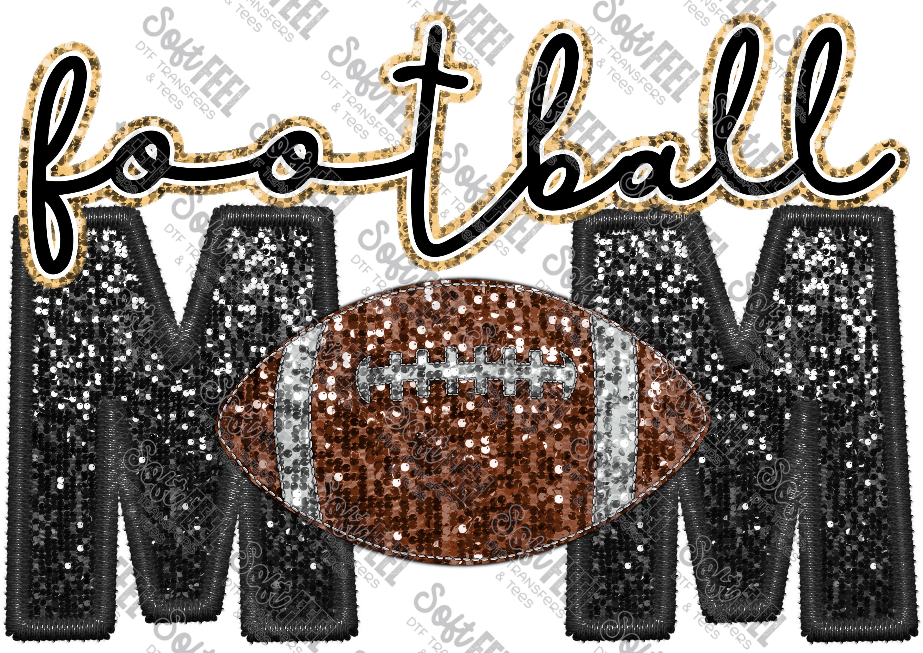 Football Mom - Women&#39;s / Sports - Direct To Film Transfer / DTF - Heat Press Clothing Transfer