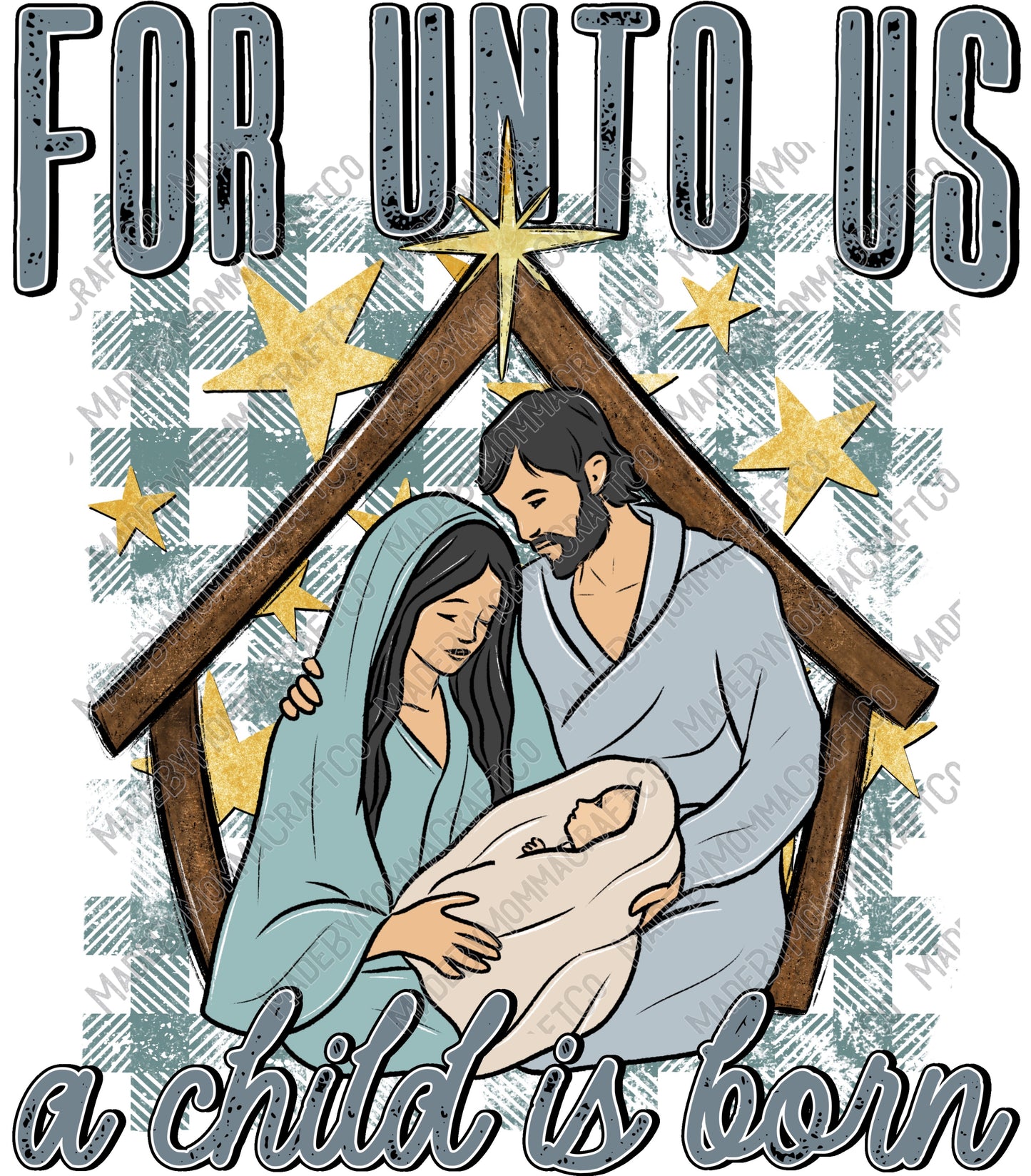 For Unto Us - Christian - Cheat Clear Waterslide™ or White Cast Sticker