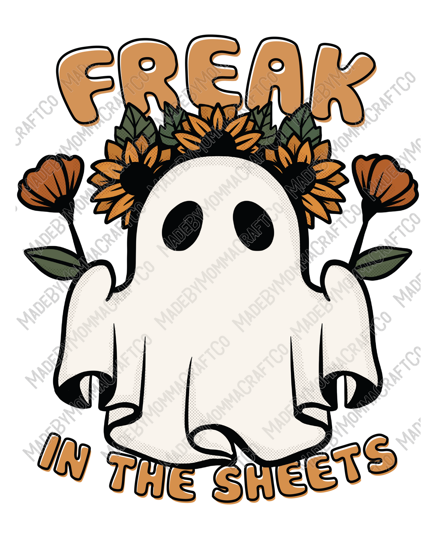 Freak in the Sheets Ghost - Halloween - Cheat Clear Waterslide™ or White Cast Sticker