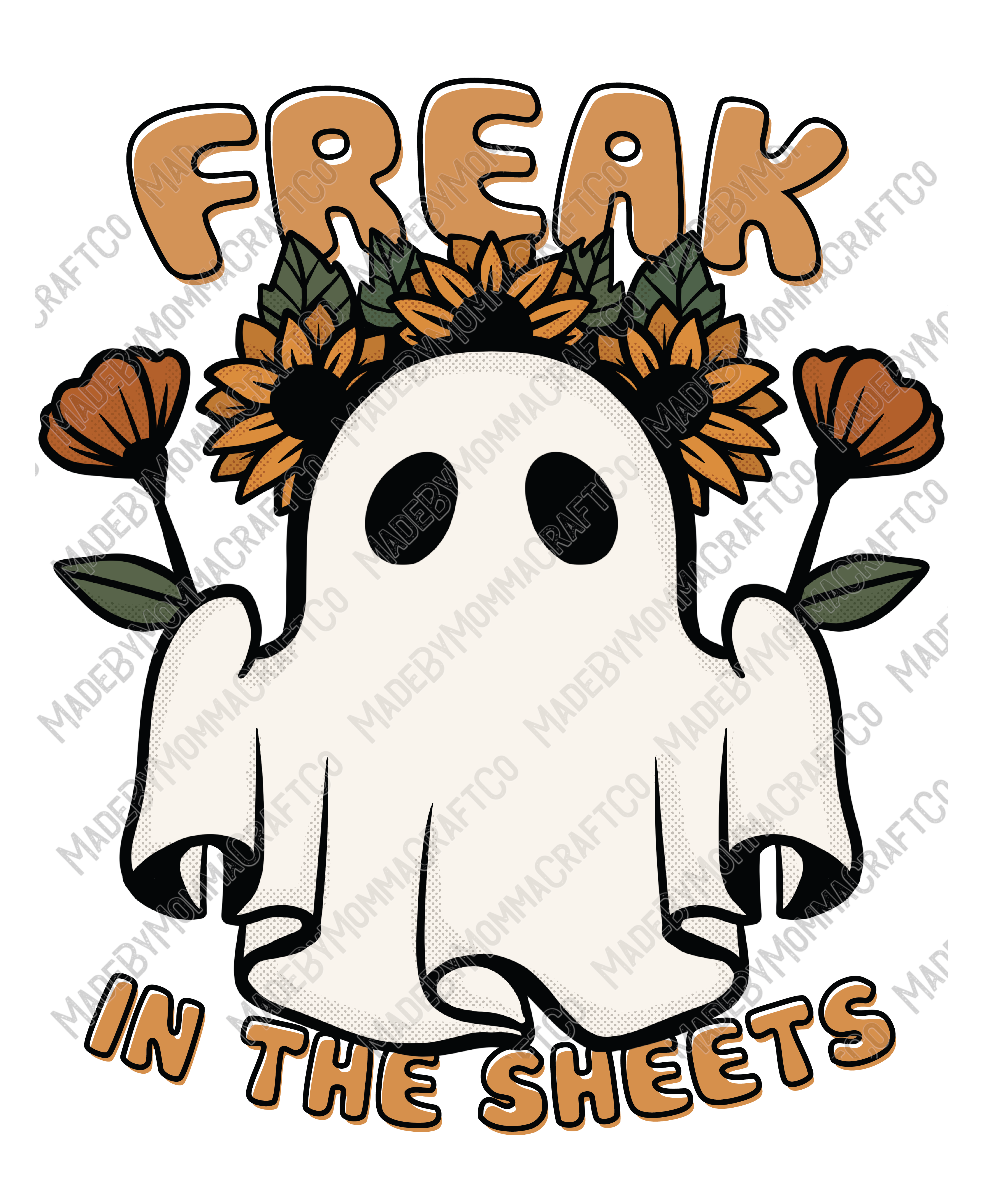 Freak in the Sheets Ghost - Halloween - Cheat Clear Waterslide™ or White Cast Sticker